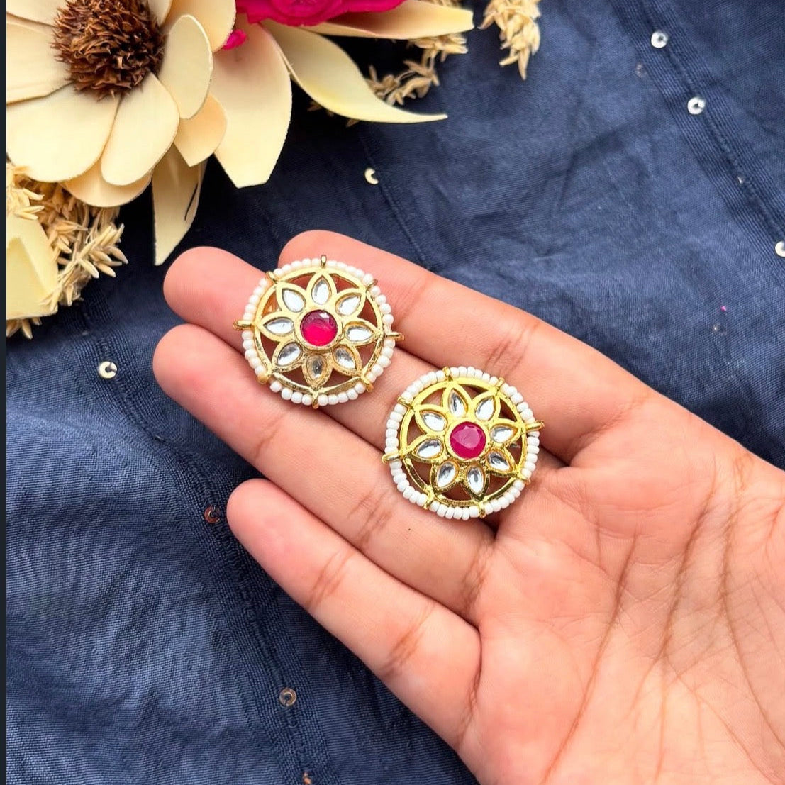 Kundan studs